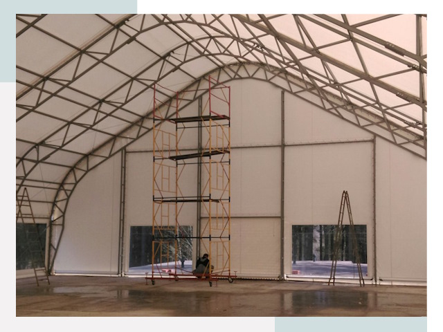 Шатровые ангары в Лесозаводске